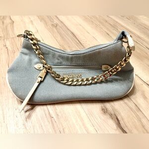 Madden Girl Blue Shoulder Bag with Gold Chain